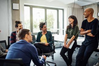 A team meeting about diversity