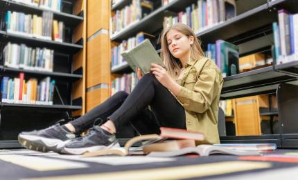 young woman reading